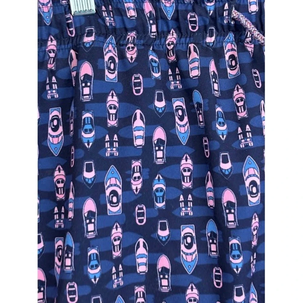 Buoy & Boat Mens Boat Print Swim Trunks Shorts with Liner -‎ Large